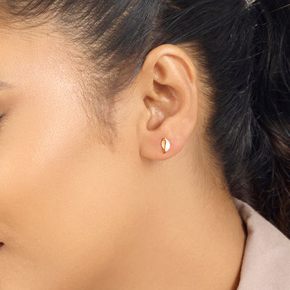 Nova Curve Gold Stud Earrings for Women