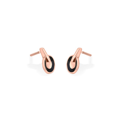 Noir Halo Gold Stud Earrings for Women
