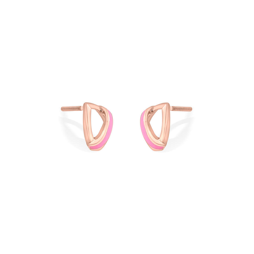 Rosé Touch Gold Stud Earrings for Women