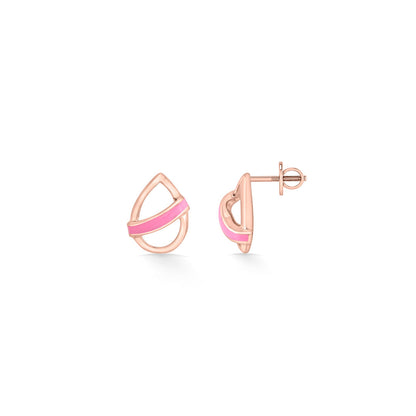 Rosé Touch Gold Stud Earrings for Women