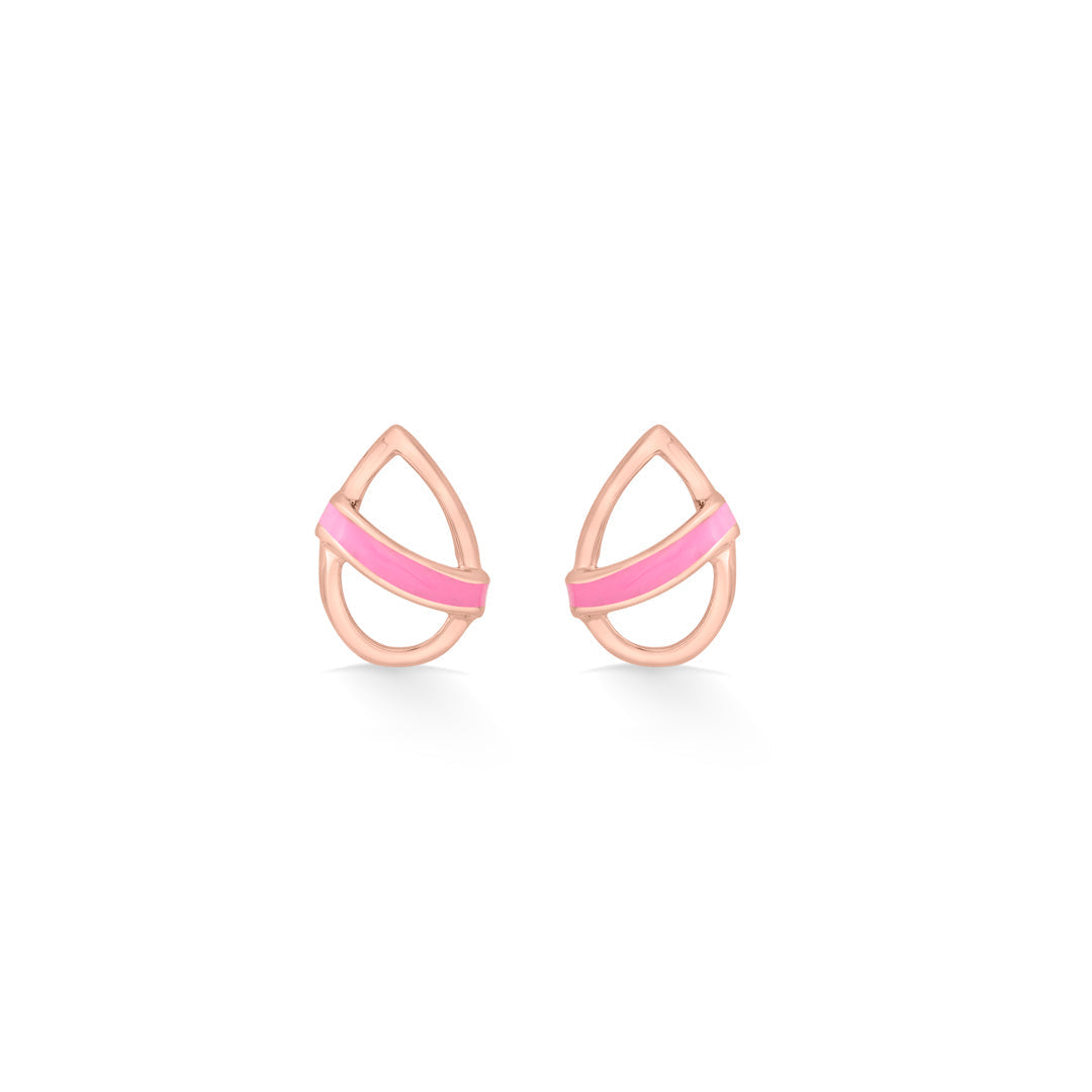 Rosé Touch Gold Stud Earrings for Women