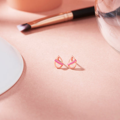 Rosé Touch Gold Stud Earrings for Women