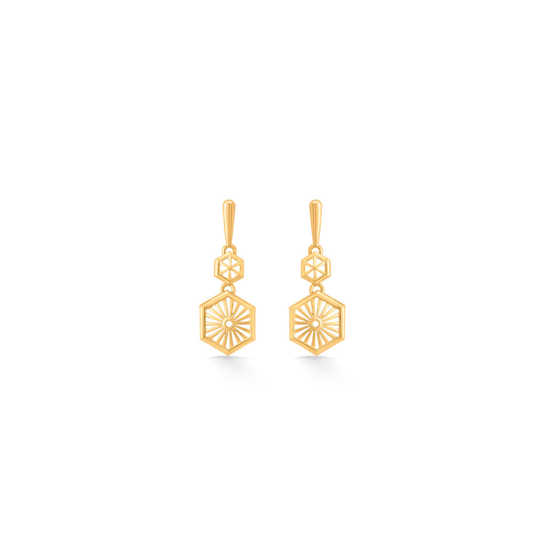 Hexa Glow Gold Drops & Danglers Earrings for Women