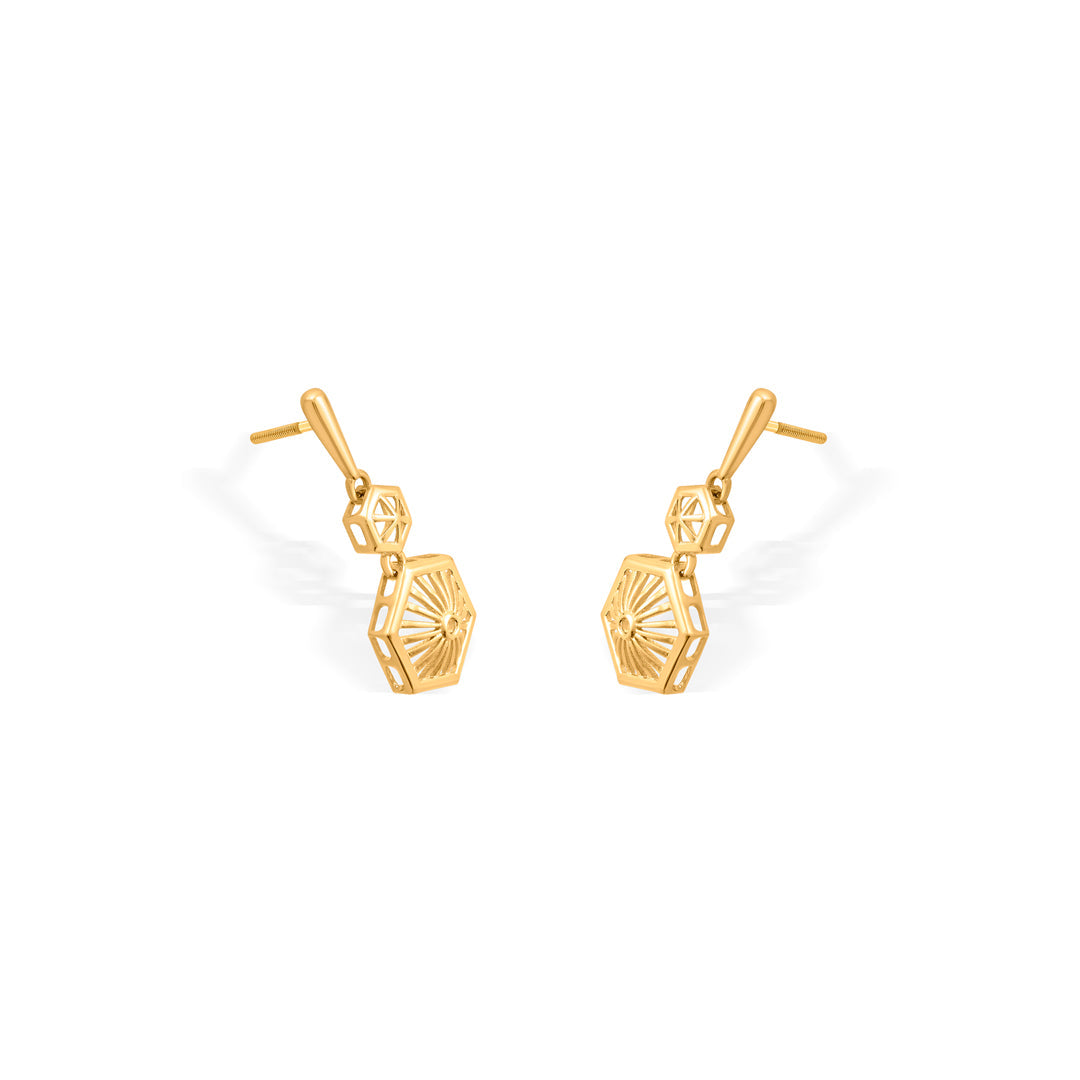 Hexa Glow Gold Drops & Danglers Earrings for Women