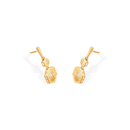 Hexa Glow Gold Drops & Danglers Earrings for Women