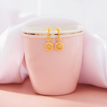 Hexa Glow Gold Drops & Danglers Earrings for Women