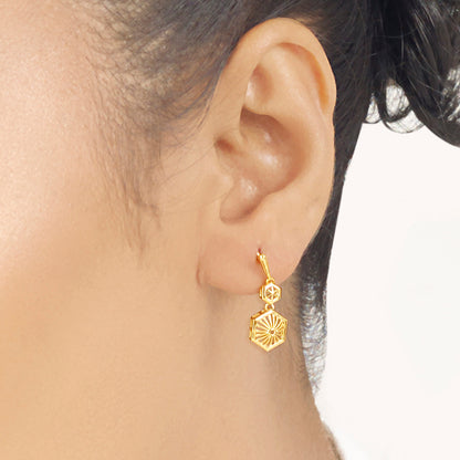 Hexa Glow Gold Drops & Danglers Earrings for Women