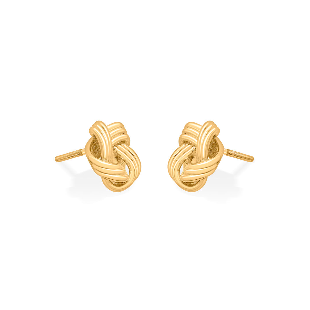 Soft Knot Gold Stud Earrings for Women