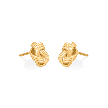 Soft Knot Gold Stud Earrings for Women