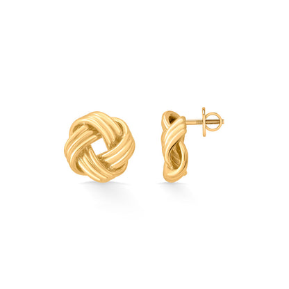 Soft Knot Gold Stud Earrings for Women