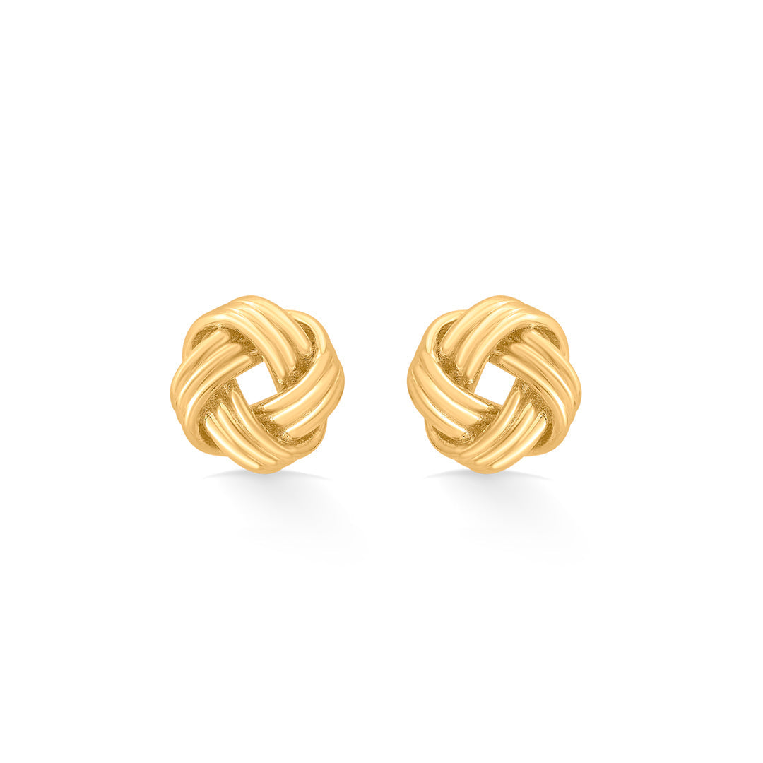 Soft Knot Gold Stud Earrings for Women