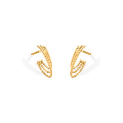 Trio Crescent Gold Hoops & Huggies Earrings for Women