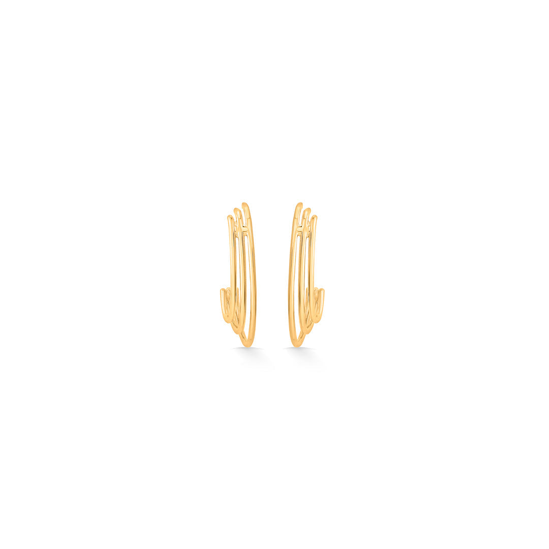 Trio Crescent Gold Hoops & Huggies Earrings for Women