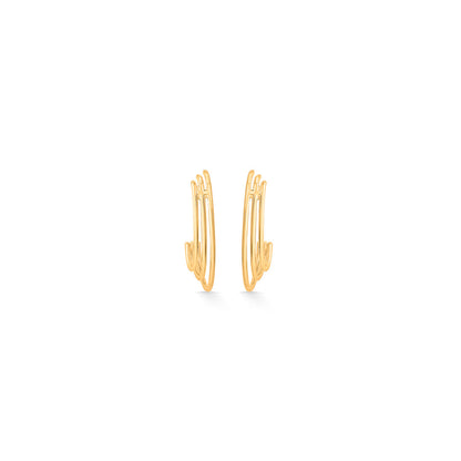 Trio Crescent Gold Hoops & Huggies Earrings for Women