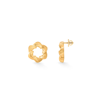 Geometric Bloom Gold Stud Earrings for Women