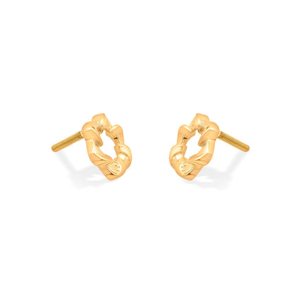 Geometric Bloom Gold Stud Earrings for Women
