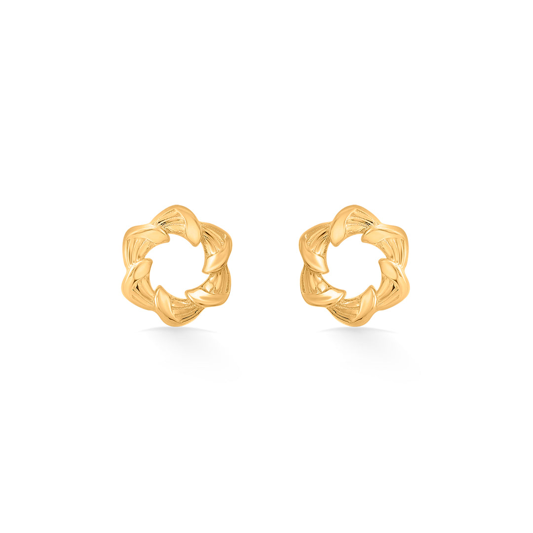 Geometric Bloom Gold Stud Earrings for Women