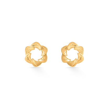 Geometric Bloom Gold Stud Earrings for Women
