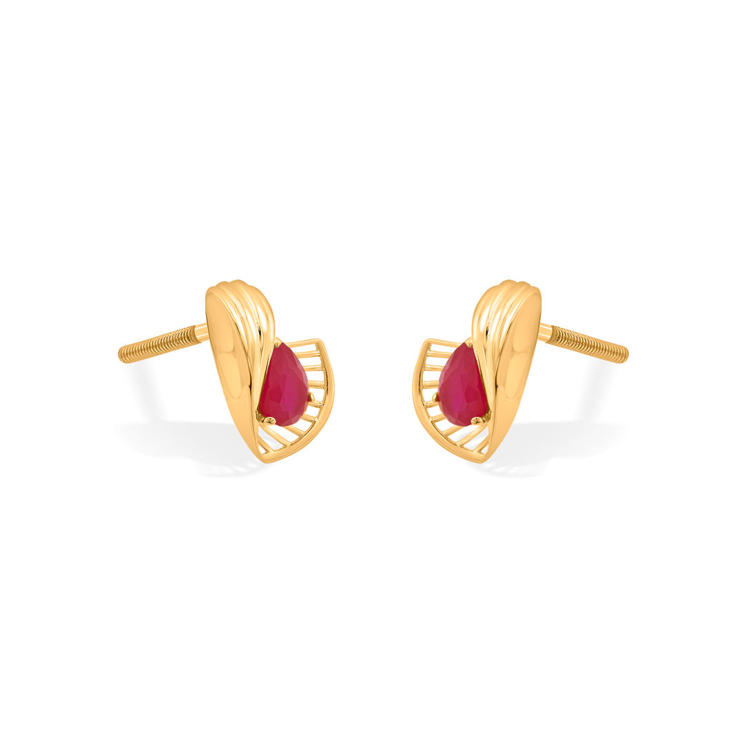 Regal Spark Gold Stud Earrings for Women