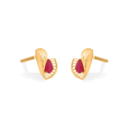 Regal Spark Gold Stud Earrings for Women