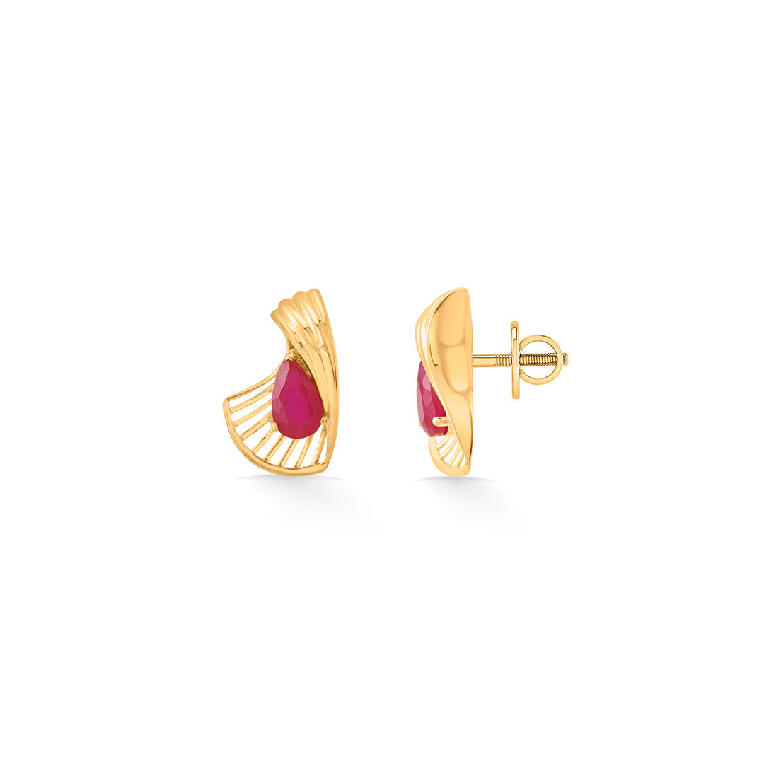 Regal Spark Gold Stud Earrings for Women