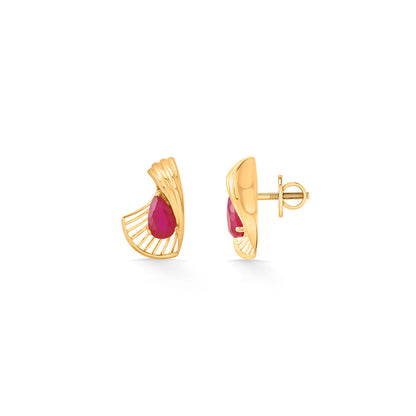 Regal Spark Gold Stud Earrings for Women
