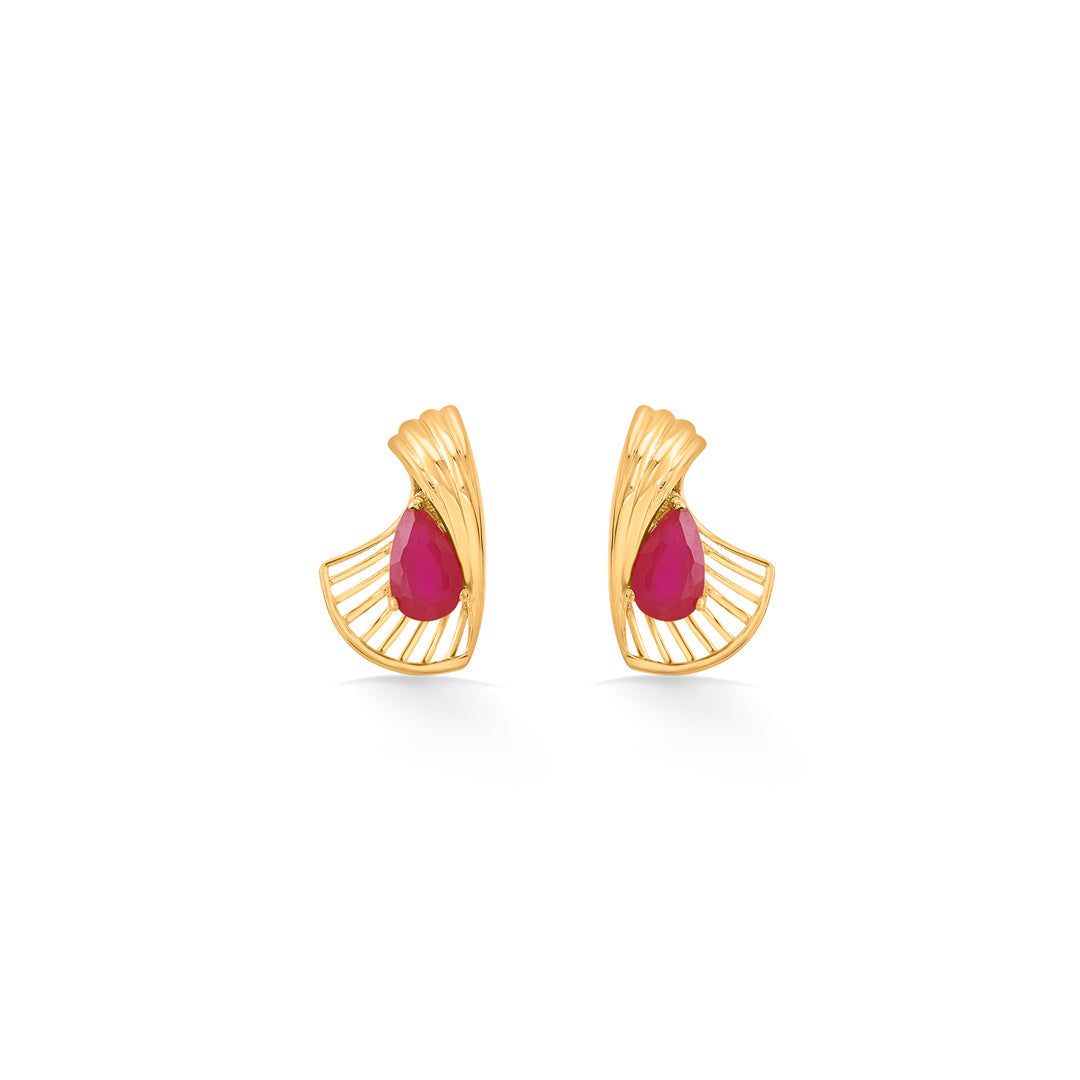 Regal Spark Gold Stud Earrings for Women