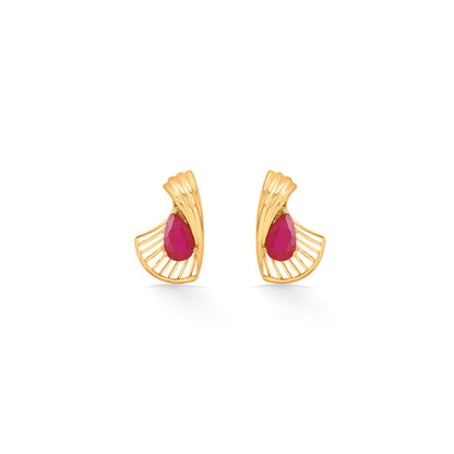 Regal Spark Gold Stud Earrings for Women