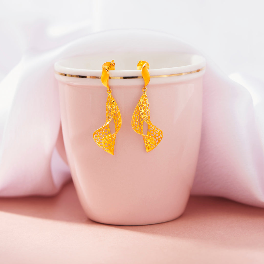 Wave Shine Gold Drops & Danglers Earrings for Women
