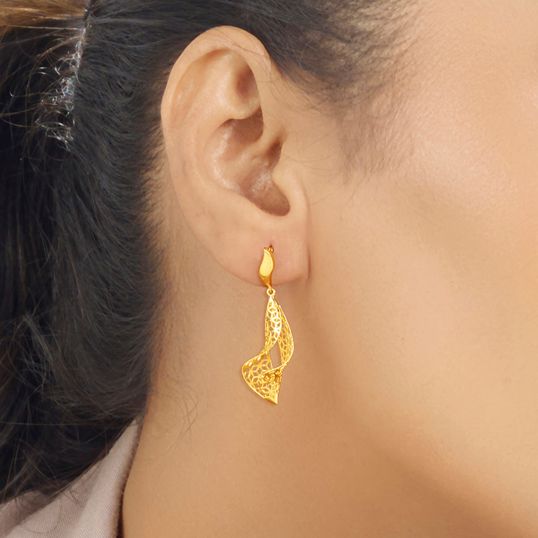 Wave Shine Gold Drops & Danglers Earrings for Women