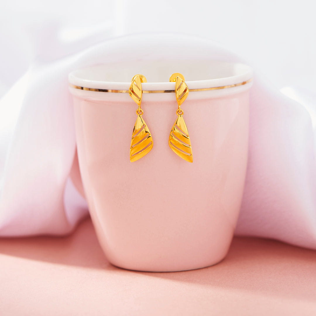 Golden Fronds Gold Drops & Danglers Earrings for Women