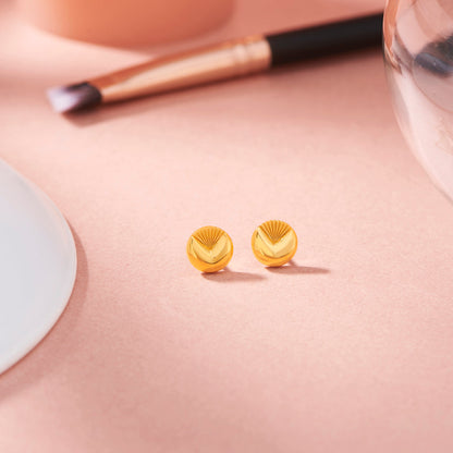 Clean Lines Gold Stud Earrings for Women