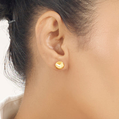 Clean Lines Gold Stud Earrings for Women