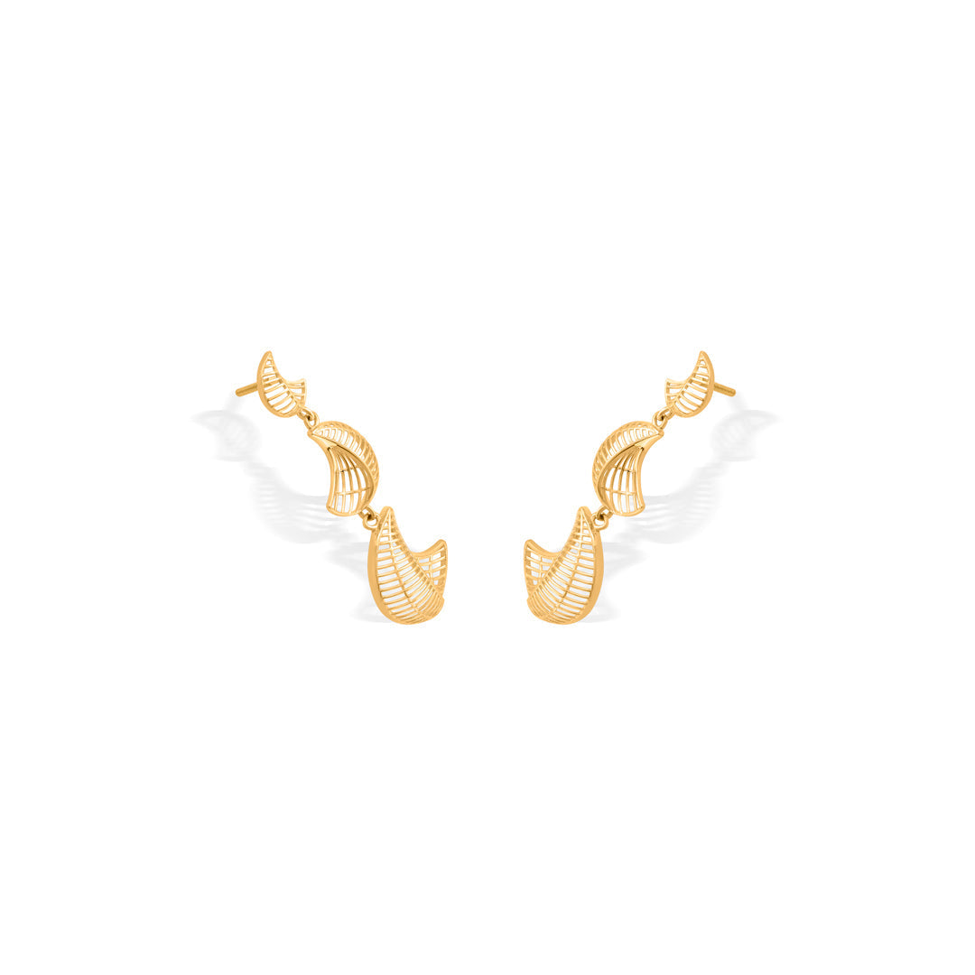 Lunar Weave Gold Drops & Danglers Earrings for Women
