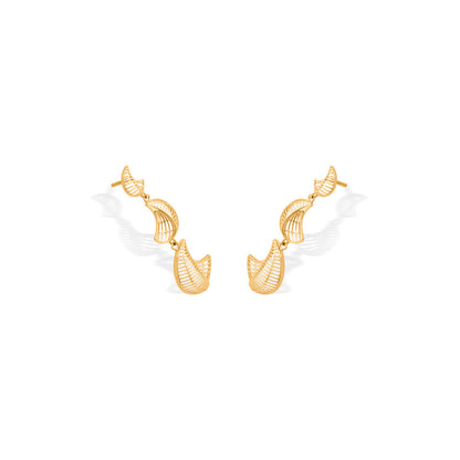 Lunar Weave Gold Drops & Danglers Earrings for Women