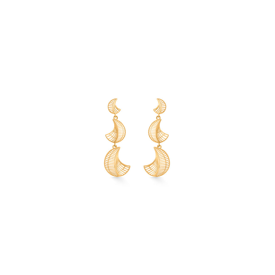 Lunar Weave Gold Drops & Danglers Earrings for Women
