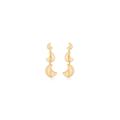 Lunar Weave Gold Drops & Danglers Earrings for Women