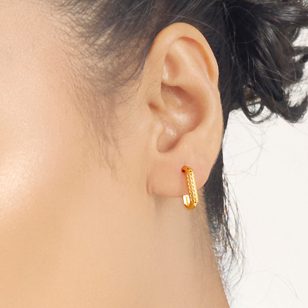Skyline Arc Gold Hoops & Huggies Earrings for Women