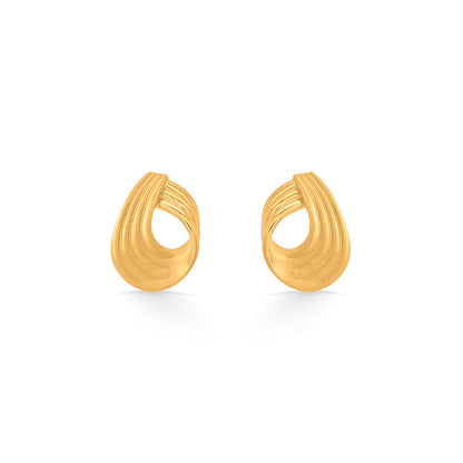Flow Spiral Gold Stud Earrings for Women