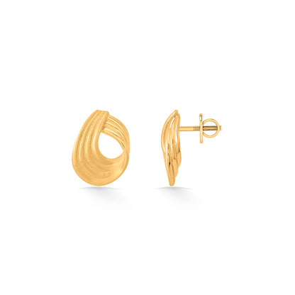 Flow Spiral Gold Stud Earrings for Women