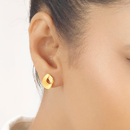 Flow Spiral Gold Stud Earrings for Women