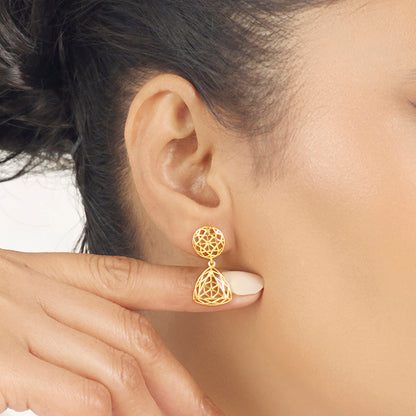 Luminous Sphere Gold Drops & Danglers Earrings for Women