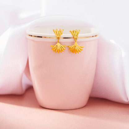 Solar Blossom Gold Drops & Danglers Earrings for Women