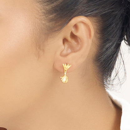 Solar Blossom Gold Drops & Danglers Earrings for Women
