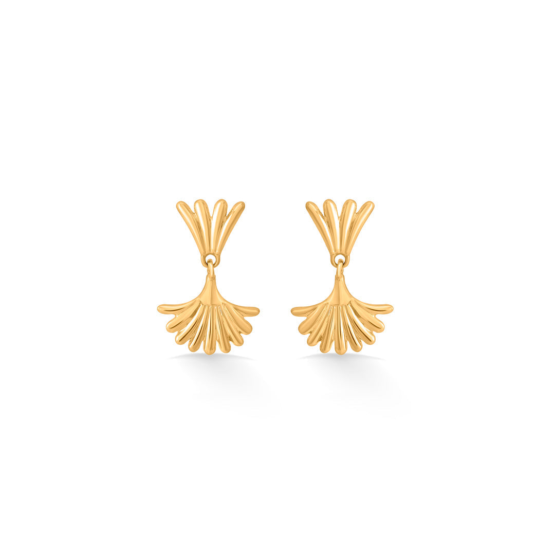 Solar Blossom Gold Drops & Danglers Earrings for Women