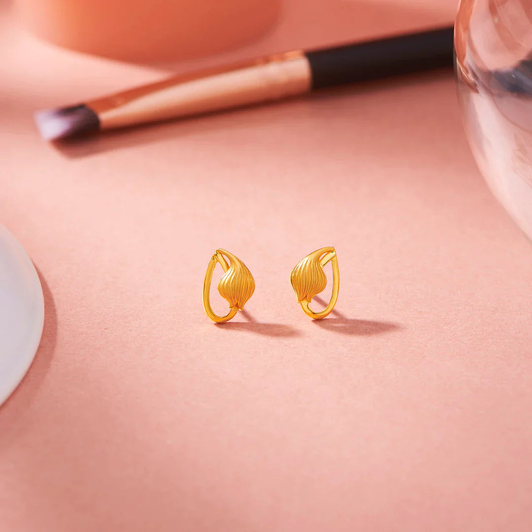Golden Breeze Gold Stud Earrings for Women