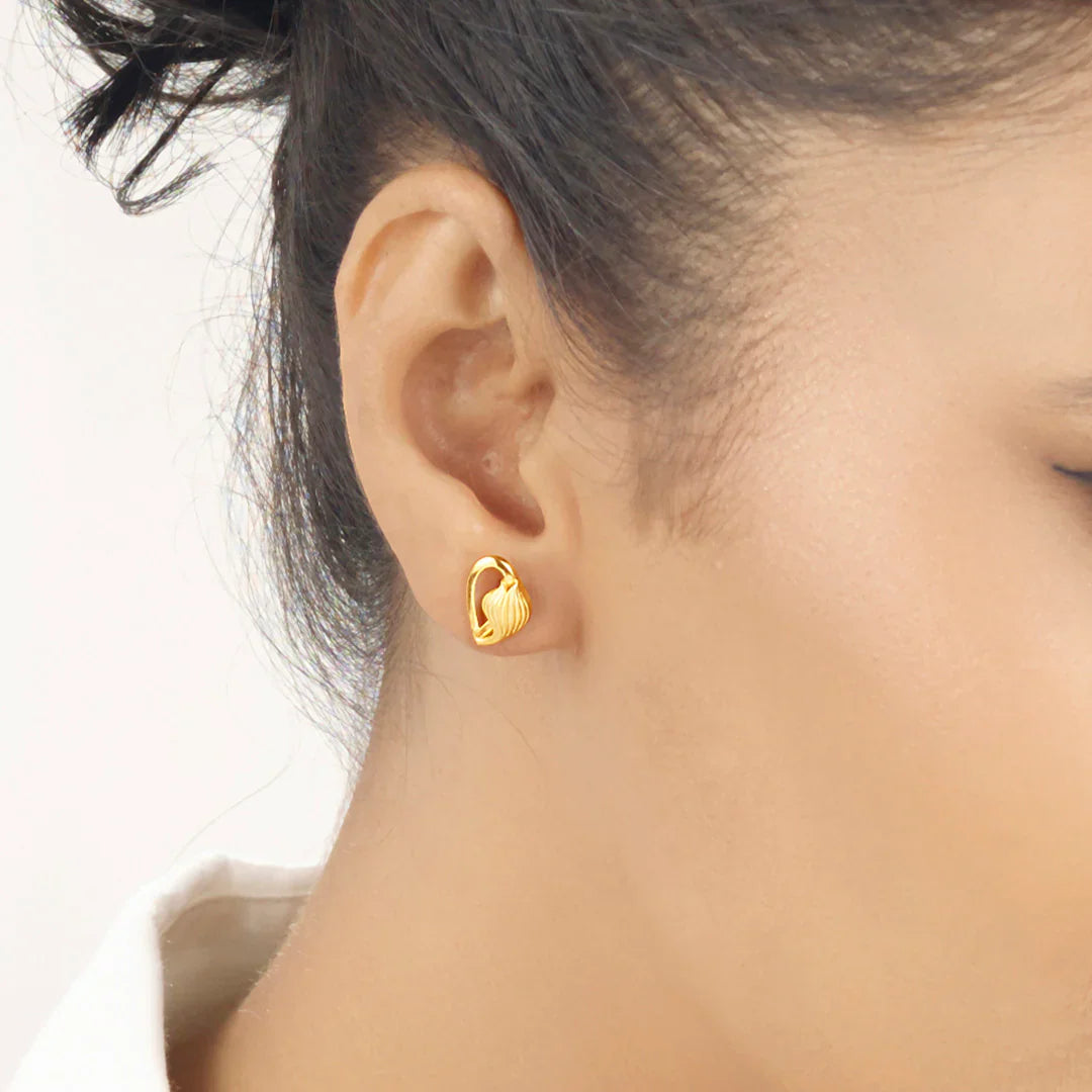 Golden Breeze Gold Stud Earrings for Women
