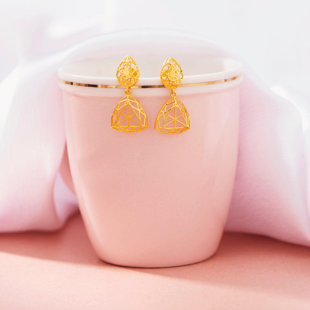 Luminous Frame Gold Drops & Danglers Earrings for Women