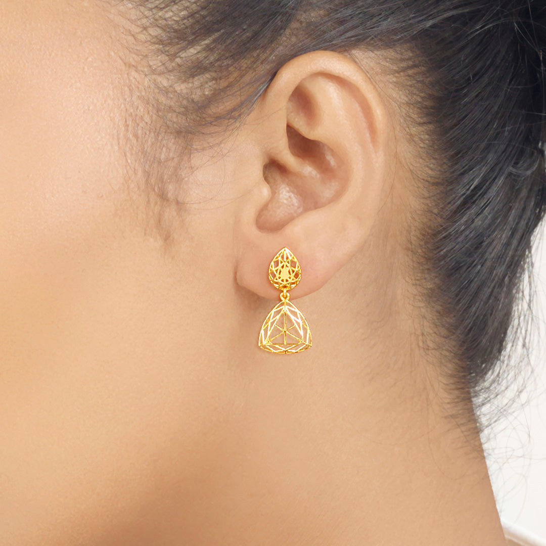Luminous Frame Gold Drops & Danglers Earrings for Women