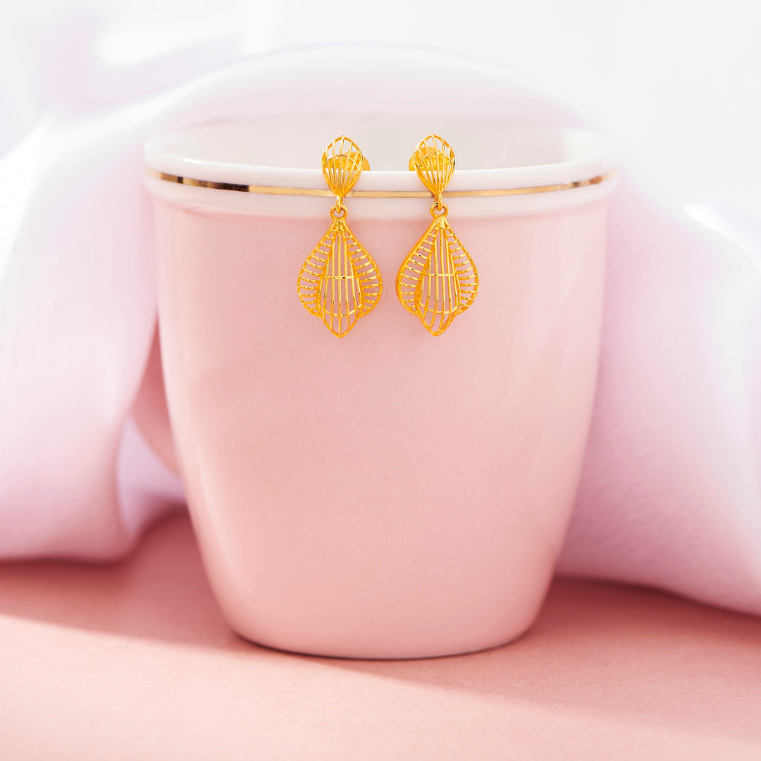 Geometric Lace Gold Drops & Danglers Earrings for Women